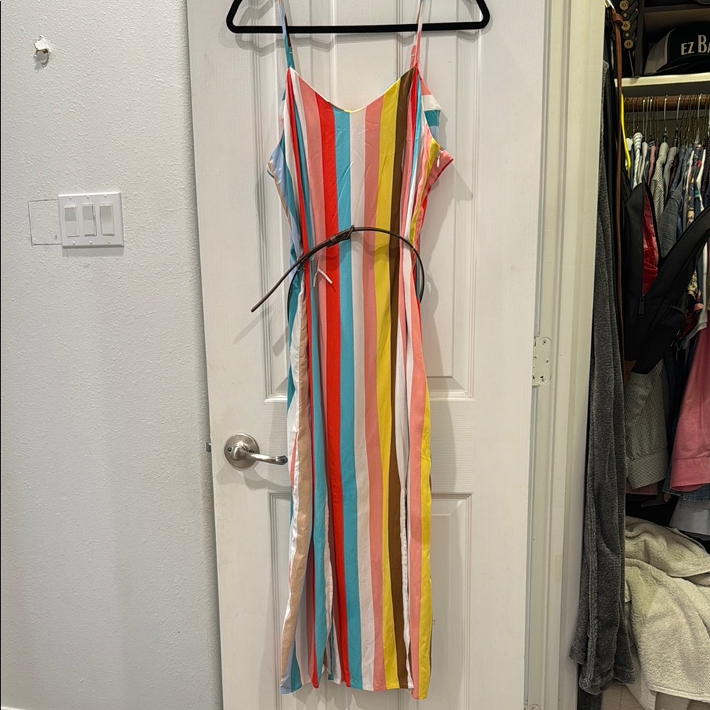 Xhilaration Multicolor Striped Midi Dress
